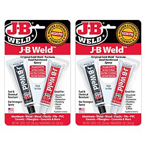 J-B Weld Original Steel Reinforced Epoxy 2-Pk for $10.25