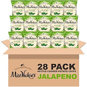 Miss Vickie’s Jalapeno Kettle Cooked Potato Chips 28‑Pack 1.375 oz for $11.90 (-10%)