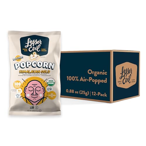 LesserEvil Himalayan Gold Salt Popcorn, 12‑Pack 0.88 oz Bags for $6.75 (-62%)