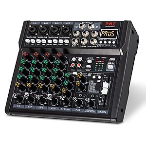Pyle 8-Channel Studio Audio Mixer w/ Bluetooth, USB Recording & DSP Effects for $81
