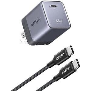 UGREEN Nexode Air 65W GaN USB‑C Wall Charger with 3.3′ Cable for $24