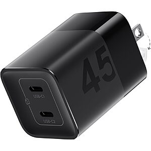 Wegear PA1215 45W 2-Port GaN USB-C Wall Charger with PPS & Foldable Prongs for $9.00 (-55%)