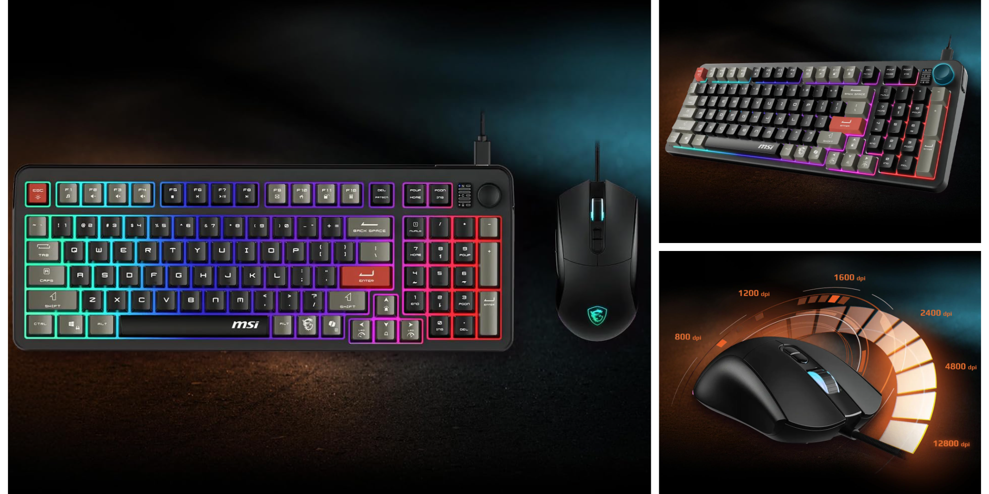 MSI RGB Gaming Keyboard and Mouse Combo for $25 (-44%)