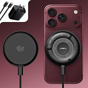 LISEN 25W Qi2.2 MagSafe Wireless Charging Pad with Cooling Fan for $24